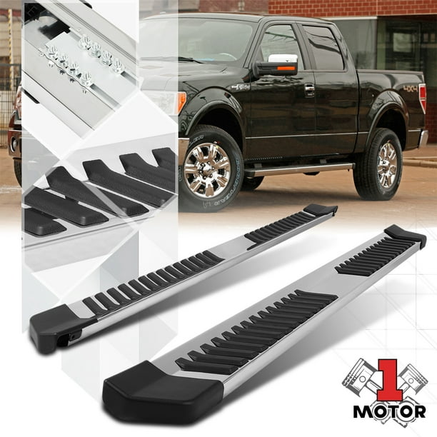 5" SS Flat Running Board Side Step Nerf Bar for 04-14 Ford F150 Pickup Crew Cab